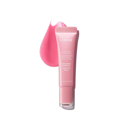 LANEIGE Glaze Craze Tinted Lip Serum, Strawberry Sprinkles: Hydrating Serum for Glossy,Nourished Lips with Plumping Polypeptides,0.42 oz