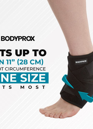 Bodyprox Ankle Support Brace, Breathable Neoprene Sleeve, Adjustable Wrap! (1 Pack)
