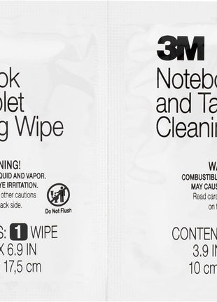 3M Notebook Screen Cleaning Wipes, 3.9 x 6.9 Inches (CL630), White, 24 individual wet wipes (Packaging may vary)