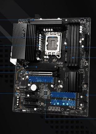 ASRock Z890 Pro-A Motherboard Intel Core Ultra LGA1851 RL-ILM DDR5 8666 MHz 256 GB ATX Motherboard PCIe 5.0