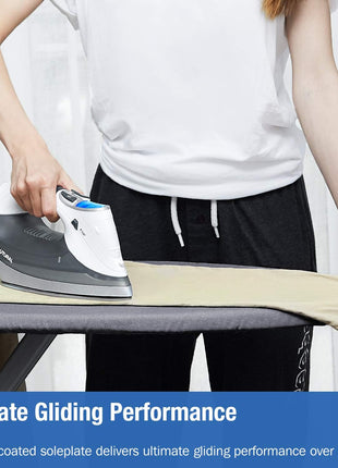 BEAUTURAL 1800 Watts Steam Iron with Digital LCD Screen, 3-Way Auto Shutoff | Double-Layer and Ceramic Coated Soleplate, 9 Preset Temperature, Burst of Steam for Variable Fabric, Anti-Drip and Anti-Calc