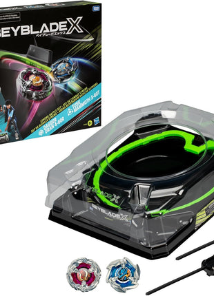 Beyblade X Xtreme Battle Set with Beystadium Arena Featuring X-Celerator Rail, 2 Right-Spinning Top Toys, 2 Launchers, Toys for Boys and Girls, 8+