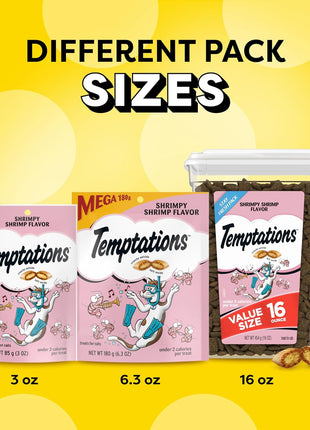 Temptations Cat Treats, Classic Crunchy and Soft Cat Treats, Shrimpy Shrimp Flavor, 16 oz. Tub