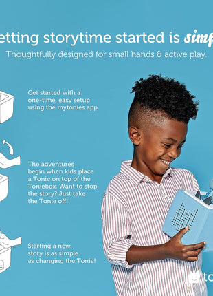 Toniebox 1 Audio Player Starter Set with Playtime Puppy - Listen, Learn, and Play with One Huggable Little Box - Light Blue