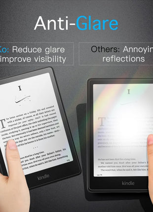 MoKo 3 Pack Screen Protector for 7 inch Kindle Paperwhite 12th Generation 2024 & Kindle Colorsoft Signature Edition, Anti Glare PET Protective Film Matte Screen Protector for Kobo Libra, Case Friendly