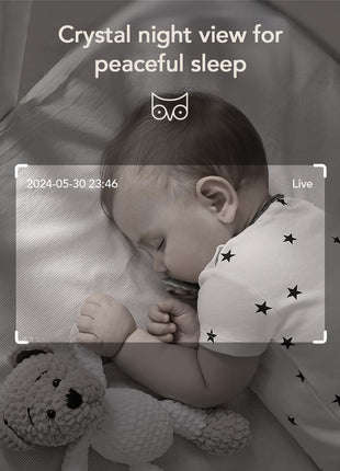 nooie 2K Smart WiFi Baby Monitor with Camera and Audio, Smartphone App Control, Temperature Sensor, Motion & Cry Detection, IR Night Vision, 2-Way Talk, Cloud & SD Card Storage, Ideal for New Moms
