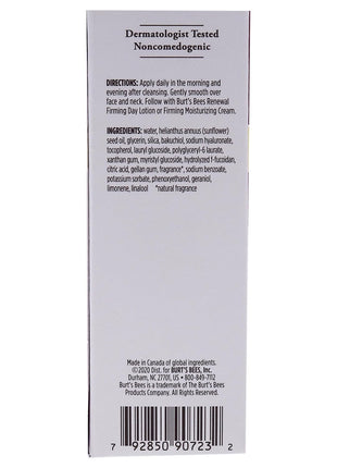 Burt's Bees Renewal Intensive Firming Serum with Bakuchiol Natural Retinol Alternative – 1 ounce (Packaging May Vary)