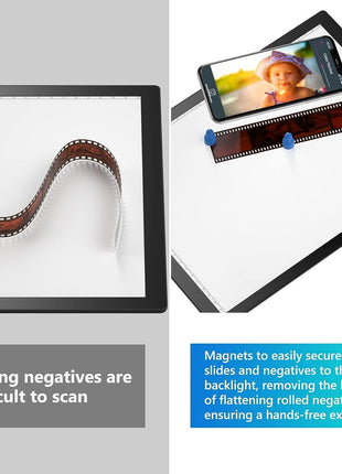 Eyesen Slide Viewer Light Box, for Scanning Film Negatives and Slides, Artist Sketching, A4 Ultra-Thin Light Pad Scanner with 3 Adjustable Brightness, USB Powered