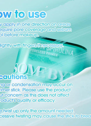 SOME BY MI PDRN Spirulina Poreless Primer – 0.35oz, 10g – Korean Vegan Primer Stick for Face Before Makeup – Blurs Pores, Controls Sebum and Balances Moisture with Marine Extracts – Korean Skin Care