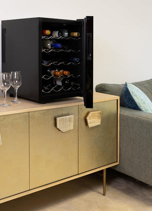 Koolatron Urban Series 20 Bottle Wine Cooler, Black Thermoelectric Wine Fridge, Freestanding Wine Refrigerator for Home Bar, Small Kitchen, Apartment, Condo, Cottage, RV