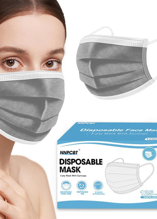 NNPCBT 100PCS 3 Ply Black Disposable Face Mask Filter Protection Face Masks