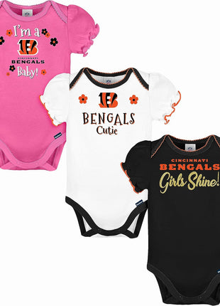 Gerber NFL Baby-Girls NFL Team 3 Pack Short Sleeve Onesie Bodysuit