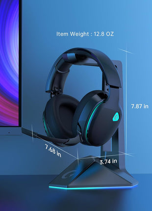 2.4GHz Wireless Gaming Headset for PS5, PS4 Fortnite & Call of Duty/FPS Gamers, PC, Nintendo Switch, Bluetooth 5.3 Gaming Headphones with Noise Canceling Mic, Stereo Sound, 40+Hr Battery -White