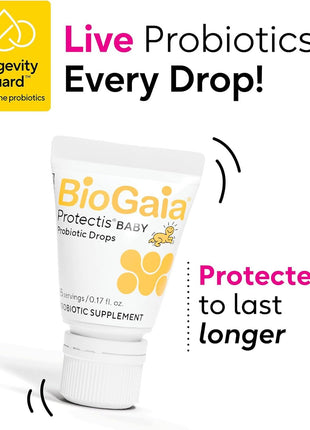 BioGaia Baby Probiotic Drops | Colic & Gas Relief | Safe for Newborns | Pediatrician-recommended | Ease Crying, Fussing, Colic, Gas, Spit-ups & Occasional Constipation | No Dairy or Soy | 5mL