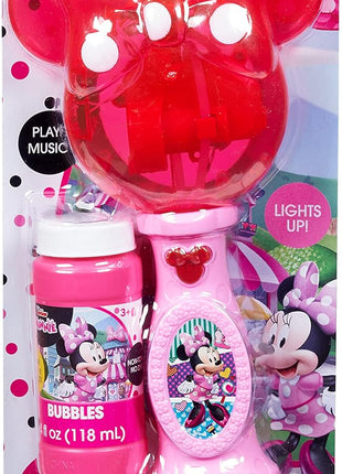 Little Kids Disney Minnie Mouse Light and Sound Musical Bubble Wand, Includes Bubble Solution, Multi (2051)