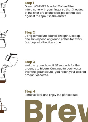 Chemex Bonded Filter - Natural Square - 100 ct - Exclusive Packaging