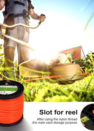String Trimmer Line, Square Orange Heavy Duty Weed Eater String, Premium Nylon Universal 0.095 inch x 1.7LB, 330Foot