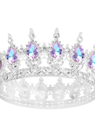 Queen Crown Rhinestone Wedding Crowns and Tiaras for Women Costume Party Hair Accessories Princess Birthday Crown Crystal Bridal Crown (Gold White Crown)