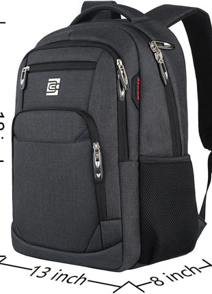 Laptop Backpack,Business Travel Anti Theft Slim College Backpack | Water Resistant Durable Computer Bag Gift for Women & Men Fits 15.6 Inch Laptop and Notebook - Black
