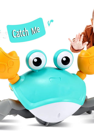 Crawling Crab Toy for Little Ones, Tummy Time Toy with Music and Lights, Interactive Moving Crab for Crawling, Walking and Early Development, Birthday Gift for Kids