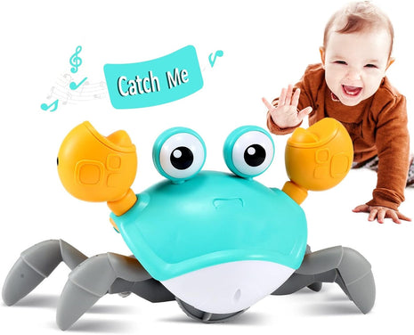 Crawling Crab Toy for Little Ones, Tummy Time Toy with Music and Lights, Interactive Moving Crab for Crawling, Walking and Early Development, Birthday Gift for Kids