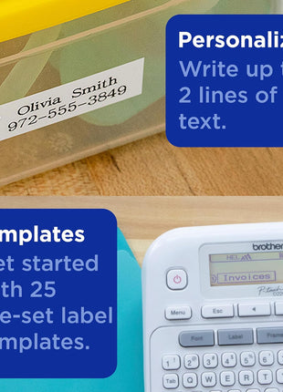 Brother P-Touch PTD220 Home/Office Everyday Label Maker | Prints TZe Label Tapes up to ~1/2 inch White
