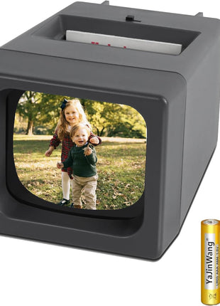 35mm Slide Film Viewer, 2X Magnification Slide Viewer, Desk Top LED Lighted Illuminated Viewing Old Slides (2 AAA Batteries Included)