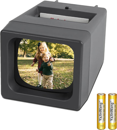 35mm Slide Film Viewer, 2X Magnification Slide Viewer, Desk Top LED Lighted Illuminated Viewing Old Slides (2 AAA Batteries Included)