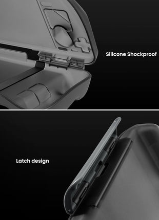 tomtoc Armor Slim Case for Steam Deck/OLED with Military Grade Protection | Hard Shell Travel Case with Shock-Proof, Slim Space-Saving Design, Charging Convenience, Protective Cover for Daily Travel
