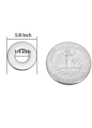 1/4 inch Stainless Flat Washer, 5/8 inch Outside Diameter, 18-8(304) Stainless Steel Washers Flat (100 Pack)