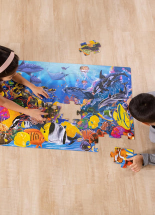 Melissa & Doug Underwater Ocean Floor Puzzle, 48 pc Jumbo Jigsaw Puzzle, Educational Screen Free Activity for Toddler, Preschoolers and Kids Ages 3+ (2 x 3 Feet) - FSC Certified