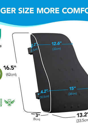 Lumbar Support Pillow for Office Chair, Office Home Essentials,Gifts for Mom,Dad, Back Support Pillow for Car, Chair Cushions,Back Pain Relief Improve Posture,Mesh Cover Double Adjustable Straps