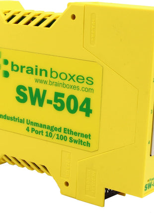 Brainboxes Switch - 4 Ports - DIN Rail mountable (SW-504)