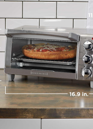 BLACK+DECKER 4-Slice Toaster Oven with Natural Convection, Stainless Steel, TO1760SS (TO1760SST-1)