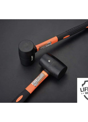 Edward Tools Rubber Mallet Hammer 16 oz - Durable Eco-friendly Rubber Hammer Head for Camping, Flooring, Tent Stakes, Woodworking, Soft Blow Tasks without Damage - Ergonomic Grip Handle