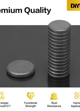DIYMAG 90Pcs Magnets for Crafts 0.7 * 0.12inch Strong Adhesive Ceramic Magnet Small Round Circle Button Sticky Magnetics Dots Heavy Duty Double Sided for Refrigerator Fridge with Backing for School