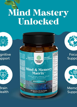 Brain Supplements for Memory, Mind & Memory Matrix and SAM e Supplement