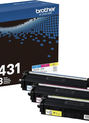 Brother TN-431 3PK, Cyan, Magenta, Yellow, Standard Yield, Model: TN4313PK