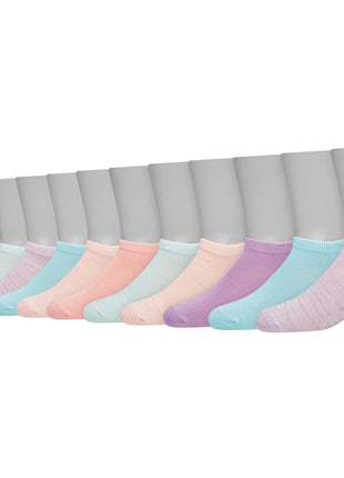 Hanes Girls' Big ComfortSoft Socks, Ankle & No Show Soft Stretch, 10-Pack, Ankle-Pink/Lavender/Teal-10 Pack, Medium