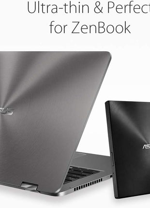 ASUS ZenDrive Black 13mm External 8X DVD/Burner Drive +/-RW with M-Disc Support, Compatible with Both Mac & Windows and Nero BackItUp for Android Devices (USB 2.0 & Type-C Cables Included)