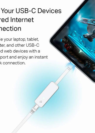 TP-Link USB C to Ethernet Adapter(UE300C), RJ45 to USB C Type-C Gigabit Ethernet LAN Network Adapter, Compatible with MacBook Pro 2017-2020, MacBook Air, Surface, Dell XPS and More