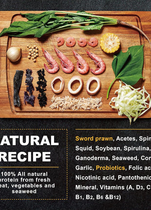 Ultra Fresh Betta Fish Food, Pro Shrimp Patties, 50% Sword Prawns + Akiami Paste Shrimps, All Natural Protein, Rich in Calcium, for Betta's Healthy Development and Cleaner Water, 0.7 oz