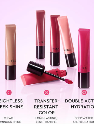 HERA Sensual Tinted Shine Lip Serum #136 COLDBERRY | Weightless Sleek Shine, Transfer-Resistant Color, 12-Hour Soft Lip Stain Oil, Double Hydration wih Hyaluronic Acid, High-Gloss Finish, 0.30 oz.