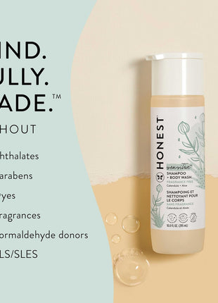 The Honest Company 2-in-1 Baby Shampoo & Body Wash, Fragrance-Free, Tear-Free, Hypoallergenic, Naturally Derived, Sensitive Skin, 10 fl oz
