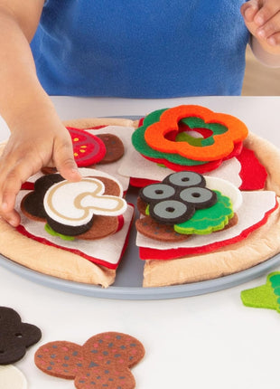 Melissa & Doug Felt Food Mix And Match Pizza Play Food Set - 42 Pieces Felt Pizza Play Set For Kids Kitchen, Pretend Toy For Toddlers And Kids Ages 2+