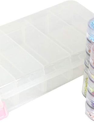Everything Mary 28-Jar Bead Storage Organizer – Large Clear Case for Diamond Painting, Jewelry & Craft Beads – Durable Plastic Box with Screw-Top Jars for Diamond Art & Small Supplies