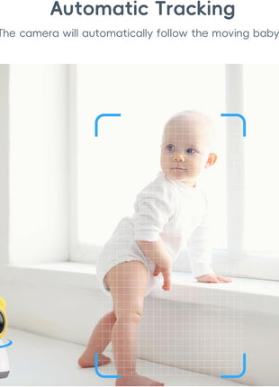 Baby Monitor with Camera and Audio, 2K HD Smart Video Baby Camera WiFi 5inch Screen, Night Vision, Temp Humidity Sensor, 2 Way Talk, Lullaby, Sleep Mode, Cry Detection, 1000ft Range, App Control