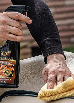Meguiar's Gold Class Leather Conditioner Spray - Premium Car Leather Conditioner - Protect Your Car's Seats from Cracking, Fading and Drying Out - Keep It Looking and Feeling New, 16 Oz