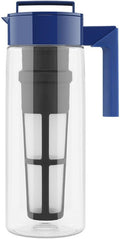 Takeya Flash Chill Iced Tea Maker   Airtight & Durable Iced Tea Maker Jug with Silicone Carry Handle   Leak Proof & Lightweight Tea Infuser with Patented Flash Chill Technology   2 Quart, Blueberry