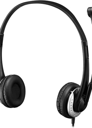 Adesso Xtream P2 USB Stereo Headphone with Adjustable Noise Canceling Microphone,Black